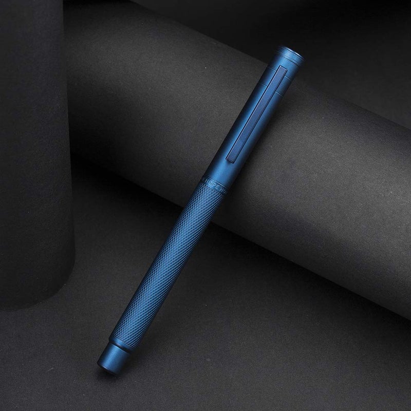 Asvine Dark Blue Forest Fountain Pen Fine Nib Classic Design with Converter and Metal Pen Case Set by Asvine - Image 2